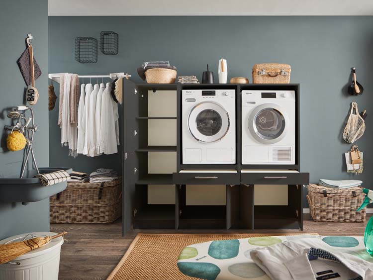 Meuble pour buanderie Decowash set 14 anthracite 185x67,5x162cm