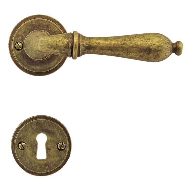 Poignée de porte pro amalfi vieux jaune rosace barbe