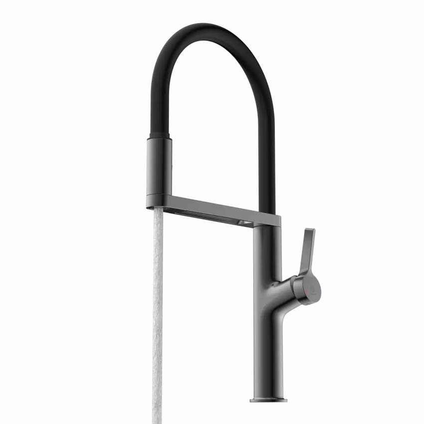 Robinet de cuisine Wasserwerk WK 2 graphite mat avec bec extractible