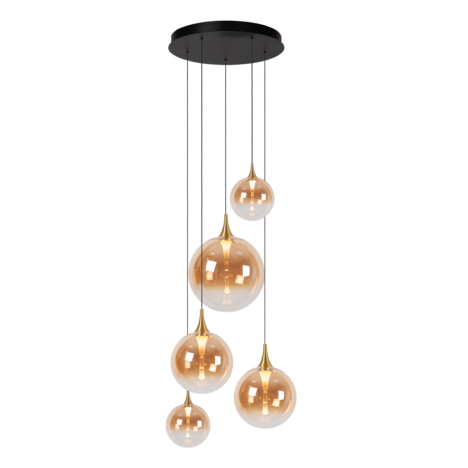 Lucide Premium Gisela - Hanglamp - Ø57cm - LED Dimb. - 2700K - Met vervangbare LED-module - Amber