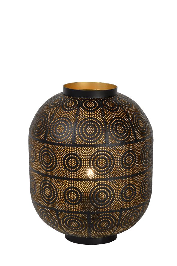 TAHAR Lampe de Table E27 Ø25cm H31cm Noir