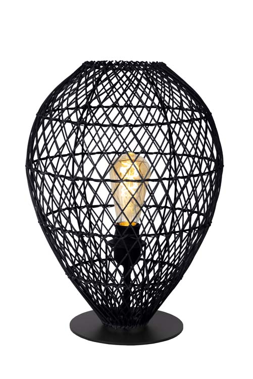 Tafellamp - Ø 30 cm - 1xE27 - Zwart