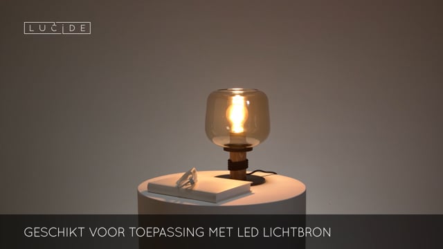 Lucide ILONA - Tafellamp - Ø 18 cm - 1xE27 - Amber