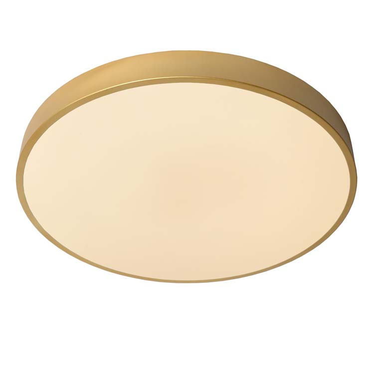 Lucide UNAR - Plafonnier - Ø 50 cm - LED Dim. - 1x36W 2700K - 3 StepDim - Or Mat / Laiton