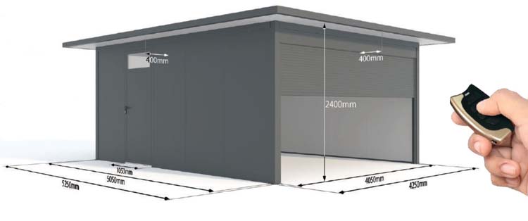 Garage metal anthracite large 425 x 525 x 240 cm