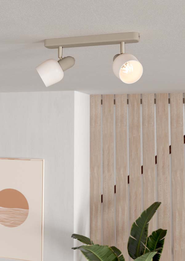 Spot en saillie - Sable - 30x12,5x15cm - Dimmable - E14 - 2x40W