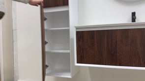 Armoire colonne Falk blanc mat/noyer 400 x 350 x 1700 mm