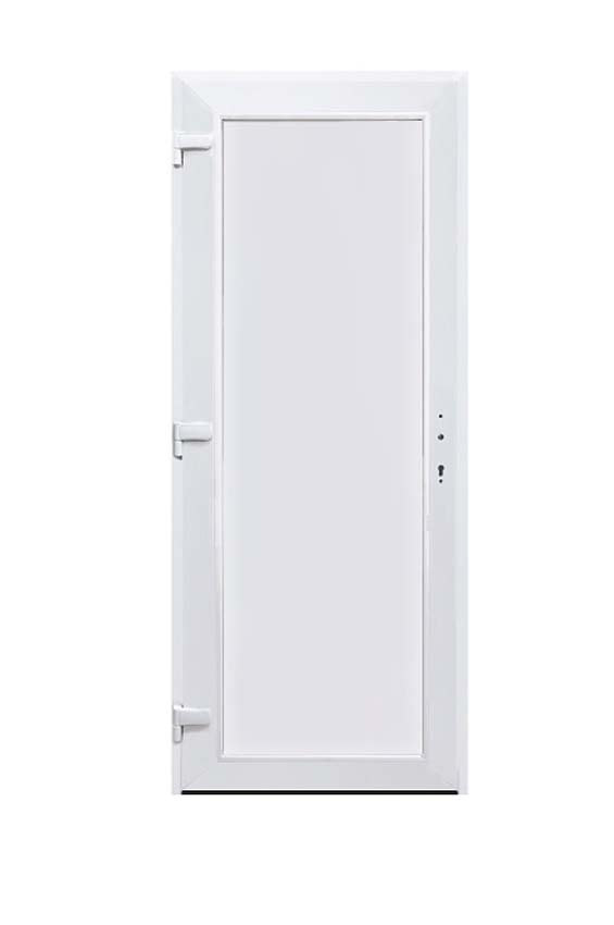 Buitendeur vlak paneel PVC wit 980x2180mm linkstrekkend naar buiten opendraaiend