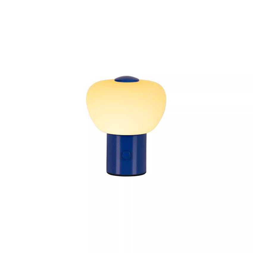 Lucide Essential Gustav - Lampe de table rechargeable - Batterie/Pile - H9,5cm - LED dimmable - 1x0,8W 2700K - Bleu