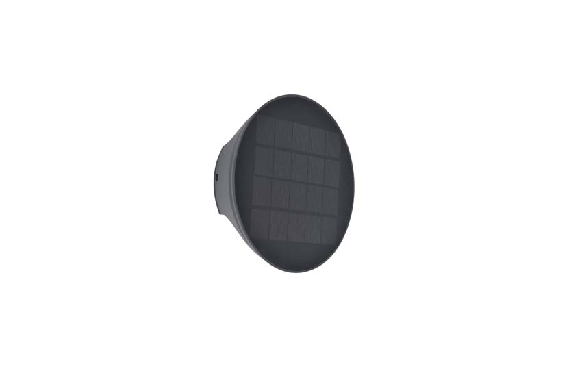 Wandlamp buiten Juno Solar - grijs - dimbaar - 9W - 3000K - IP54
