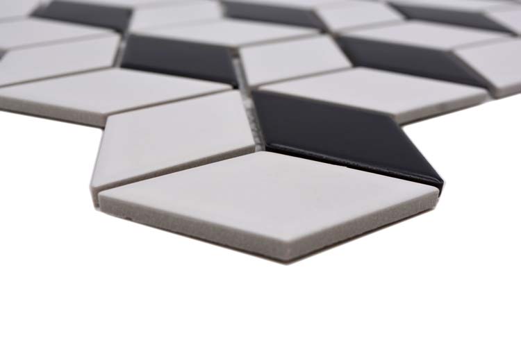 Mosaïque Kubus blanche/noire 26,6 x 30,5 cm