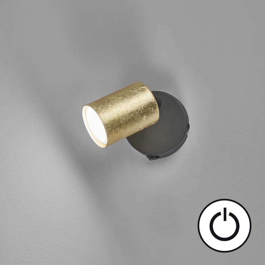 Opbouwspot - zwart/goud - GU10 - 1x4W incl lamp
