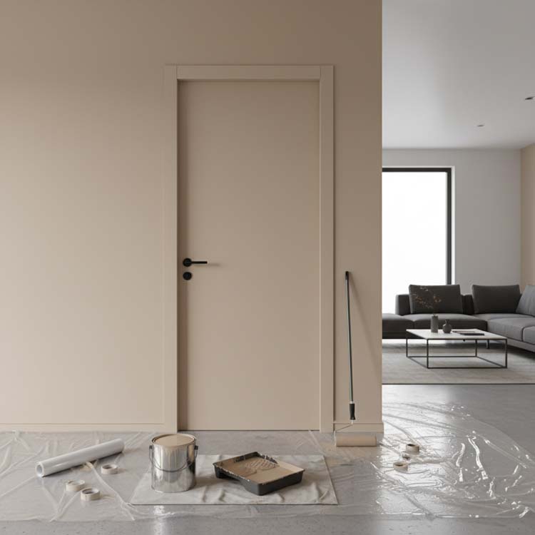 Complete schilderdeur honingraat 830mm vlak 211.5cm - Kast MDF 16.5cm