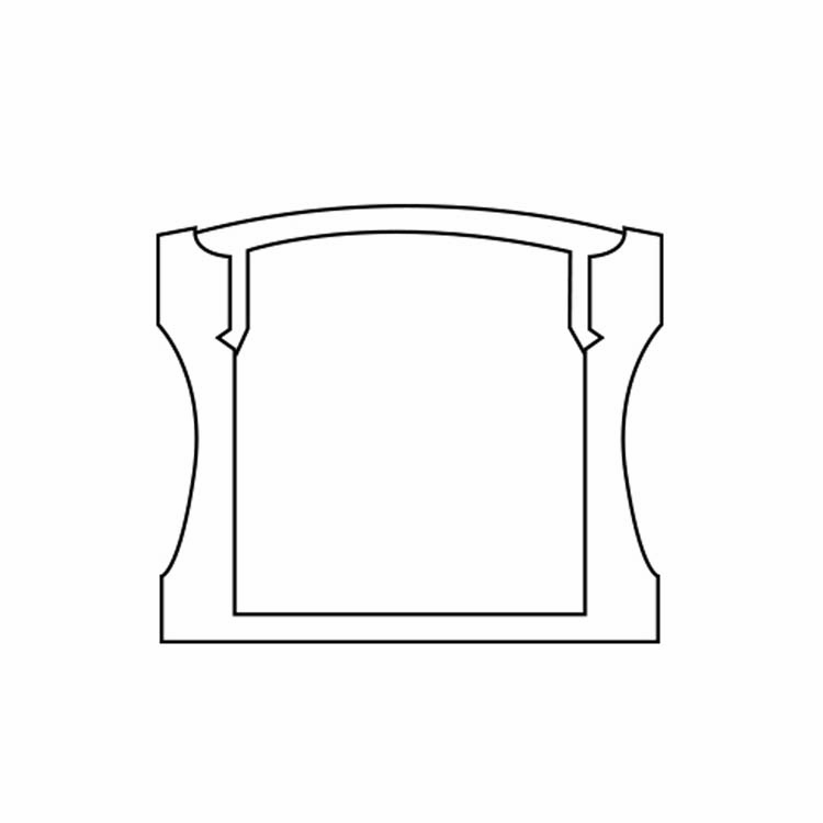 Profiel satijn zwart 17.5x15x1000mm LED strip
