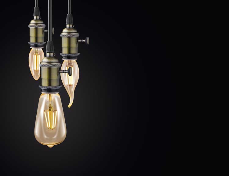 Lampe LED vintage E14 4W Ambre