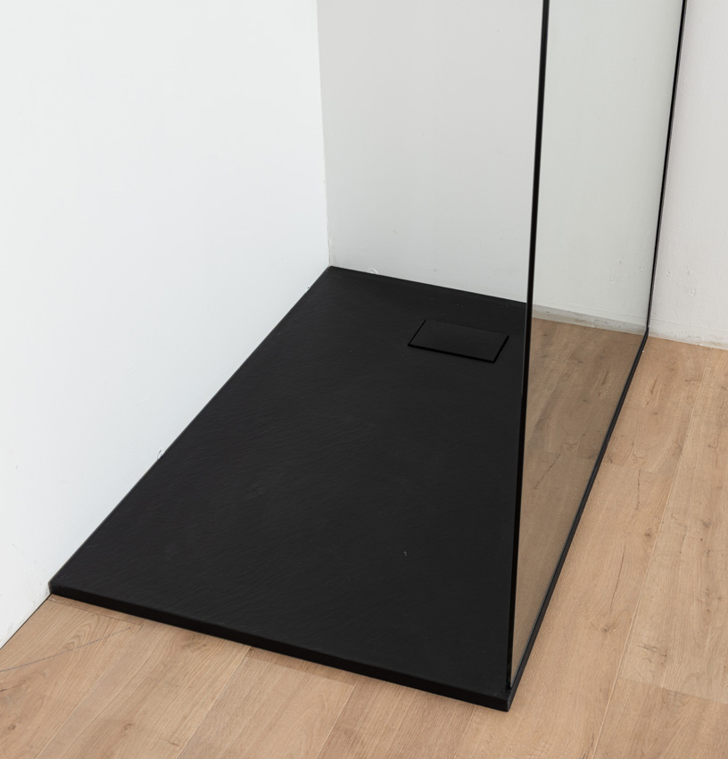 Receveur de douche Moby SMC noir mat aspect ardoise 120x80cm