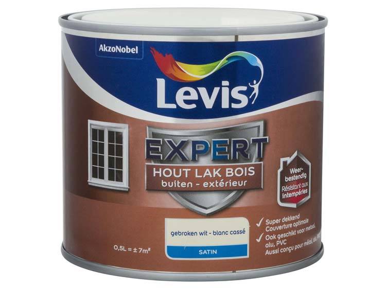 Levis Expert lak buiten zijdeglans 0,5l gebroken wit