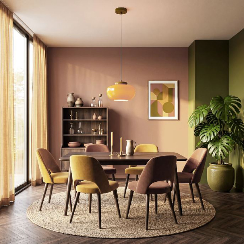 Suspension - orange/vert - Ø30x110cm - dimmable - E27 - 1x40W