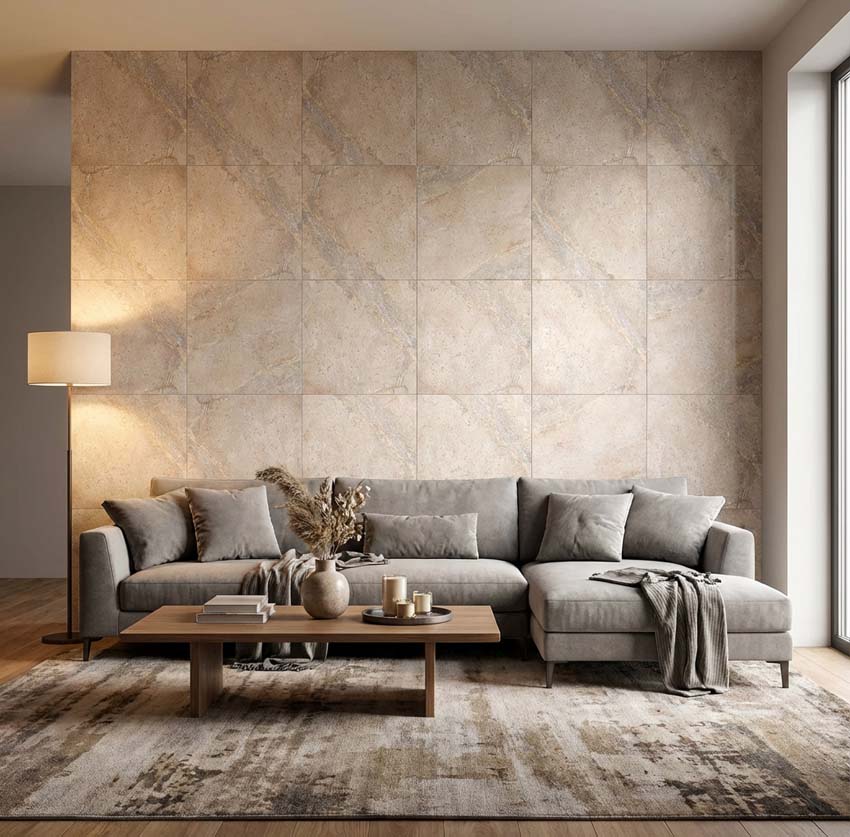 Carrelage de sol et mural Oasis ivoire/beige 45x45cm