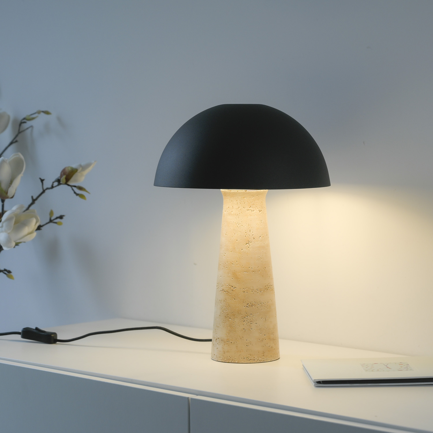 Lampe de table - noir - Ø25cm - 1xE27 - 15W max. - ampoule non incluse