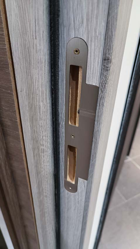 Porte intérieure complète Vintage Milo grise 201,5x78cm tubulaire réversible + châssis 16,5cm