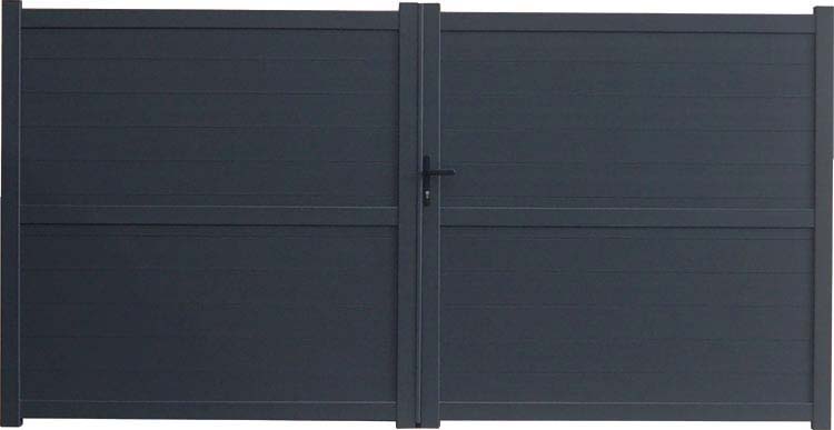 Portail battant double Orlando aluminium anthracite 350x180cm - fermé, quincaillerie incluse