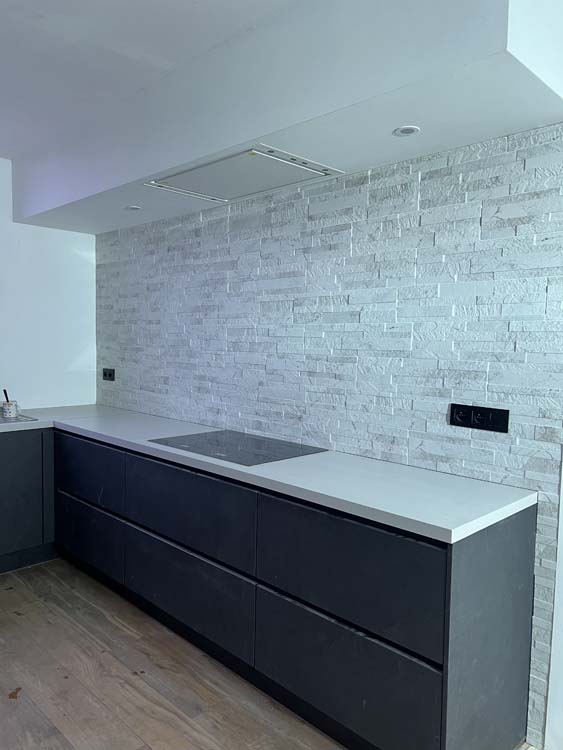 Wandtegel Prestige steenstrip wit 15x61cm