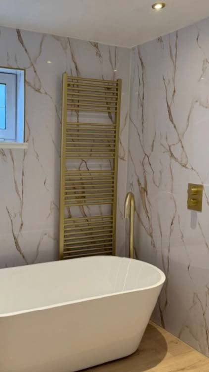 Wandpaneel Dumawall XL Sintra gloss marmer wit 90x260cm Wandpaneel Dumawall XL Sintra gloss marmer wit 90x260cm