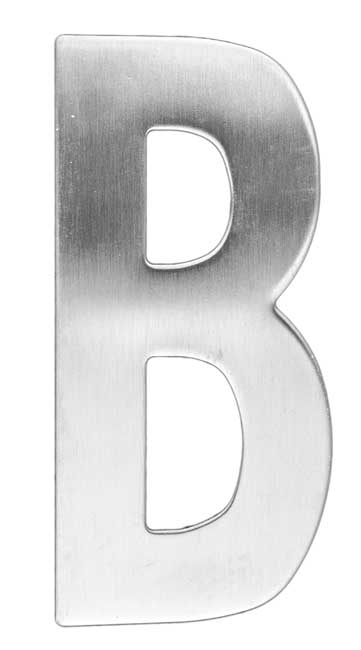 Huisnummer B inox 13cm