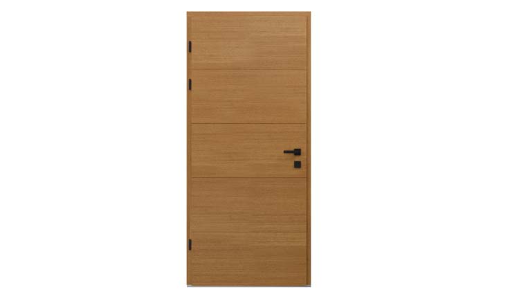 Porte extérieure bois Ebro meranti naturel 980x2180mm ouvrant à gauche