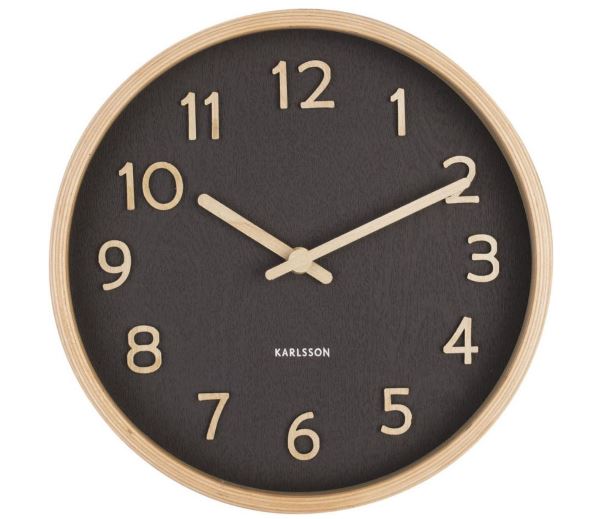 Horloge murale bois noir small 22x4,5 cm