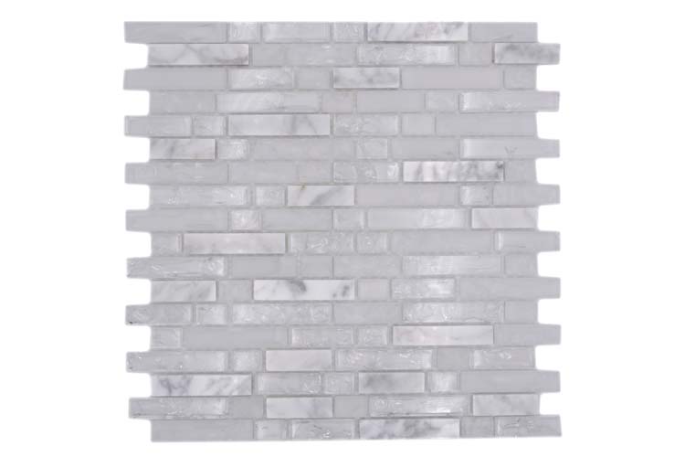 Mosaïque Crystal+ Mix blanc brillant 29,8x30,5cm