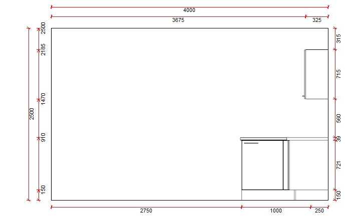 Blokkeuken 12B Premium 2750 x 1300 mm