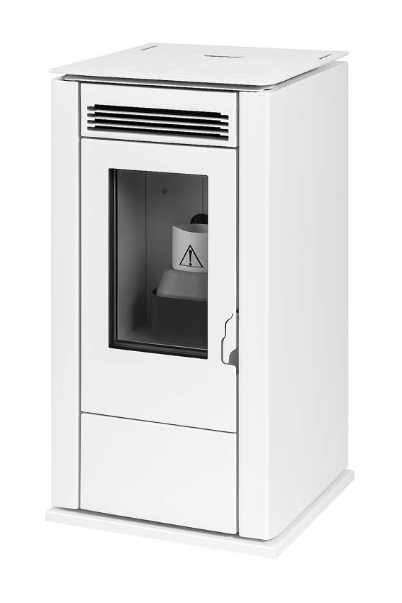 Pelletkachel Model 6 - 6,2kW - 130m³ - wit - 90x47x47cm