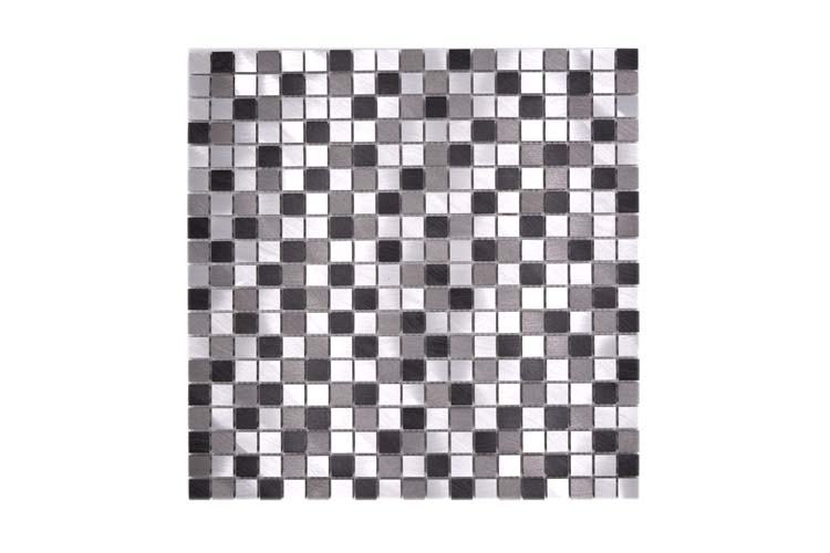 Mosaïque mix alu grise noire 31,7 x 31,7 cm