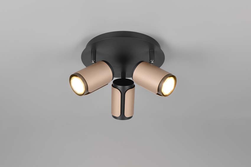 Spot en saillie - Brun café - Ø30cm - Dimmable - GU10 - 3x10W