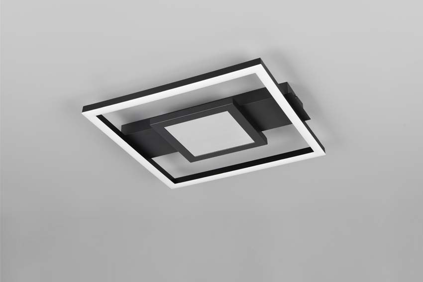 Plafonnière - Zwart - 35x33x5cm - LED - 1x16W - 3000K