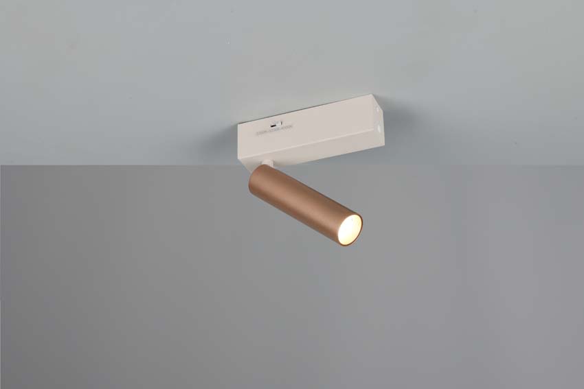 Spot en saillie - Brun café - 17x17,5x13cm - Dimmable - LED - 1x5,5W - 2300-4000K