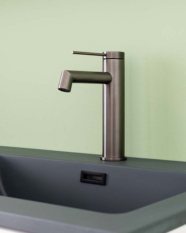 Meuble de salle de bains Bison blanc mat suspendu avec lavabo double noir mat 120cm