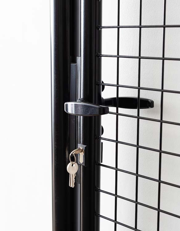 Portillon simple, noir, (hxl) 150x125cm