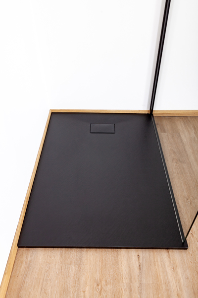 Douchebak Moby SMC mat zwart leisteenlook 160x90cm