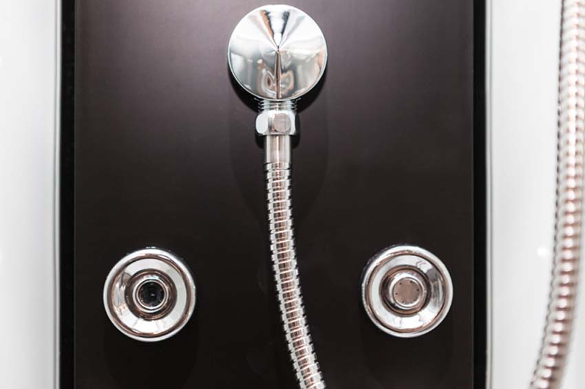 Douchecabine Asterix hoek zwart schuifdeuren 90x90x213cm