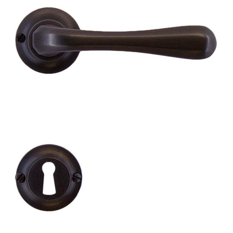 Poignée de porte pro alassio carbon noir rosace barbe