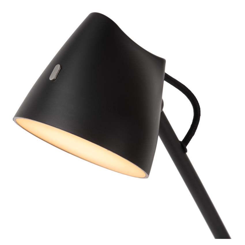 Lucide MILNE - Tafellamp - LED Dimb. - 1x8W 2700K - Zwart