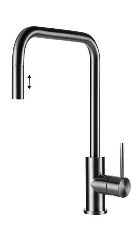 Robinet de cuisine Lorreine Spey inox avec bec extractible