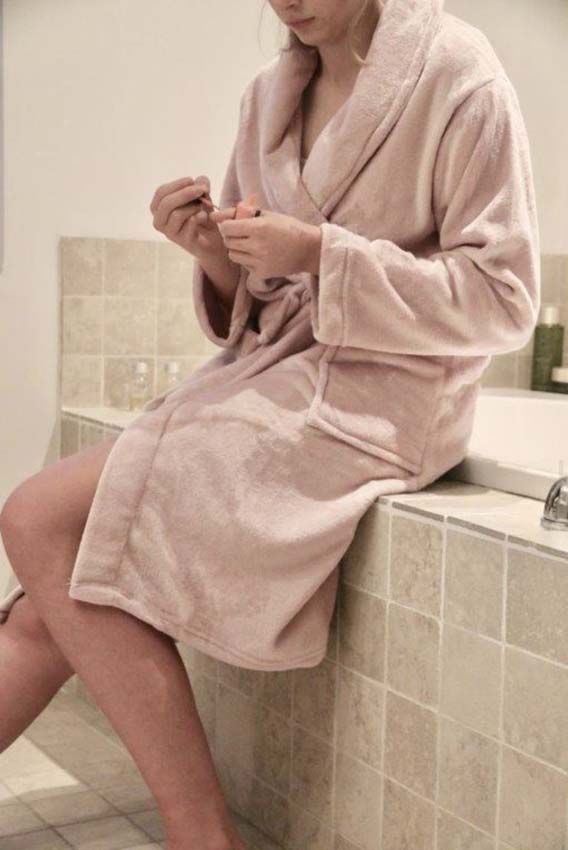 Robe de chambre microfibre rose XL