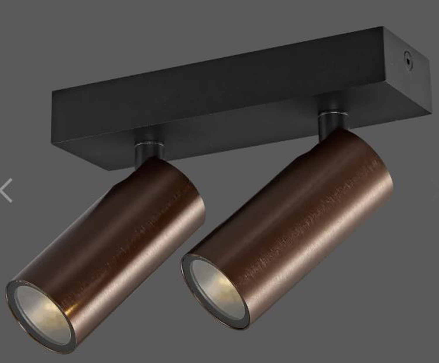 Spot en saillie - bronze brossé/noir - 16x5x13,1cm - 2xGU10 (MR11) max. 10W - IP44 - ampoules non incluses