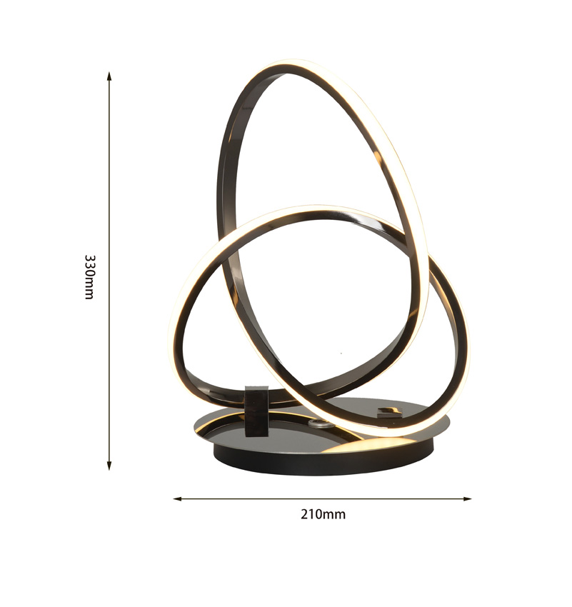 Lampe de table - noir/chrome - 26x21x33cm - dimmable - LED - 1x18W - 3000K