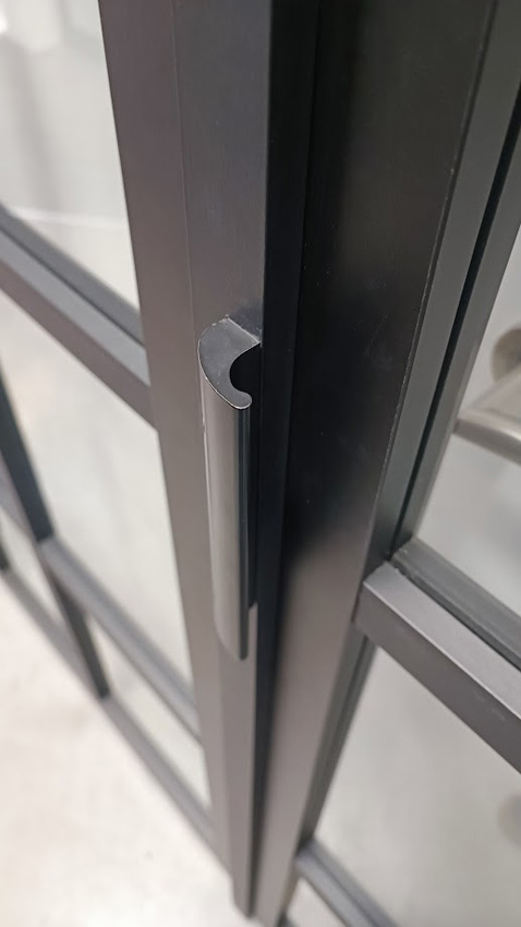 Bloc-porte double 78cm steel look black 8R+VP8R verre clair 201.5cm