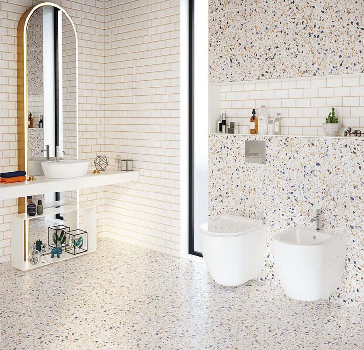 Vloer- en wandtegel Minimal terrazzo colormix 60x60cm